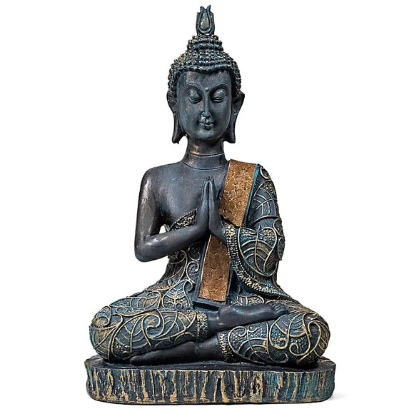 Statuette bouddha Namaste Thailande en résine