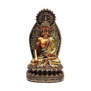 Statuette bouddha "touchant la terre" en résine